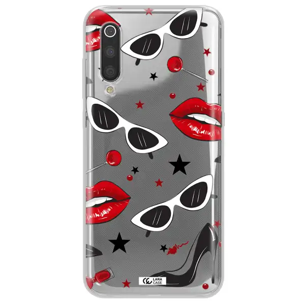Red Lips Xiaomi Mi 9 Clear TPU Case