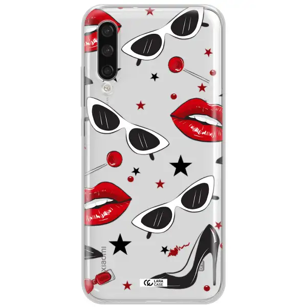 Red Lips Xiaomi Mi A3 Clear Tpu Case