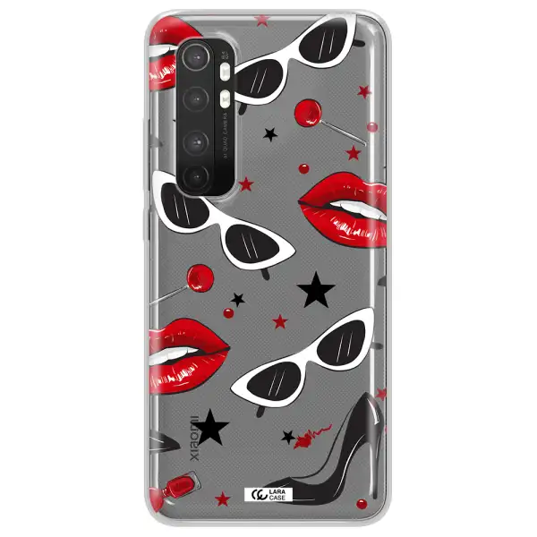 Red Lips Xiaomi Mi Note 10 Lite Clear TPU Case