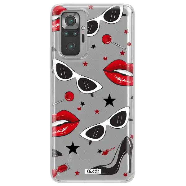 Red Lips Xiaomi Note 10 Pro Clear TPU Case