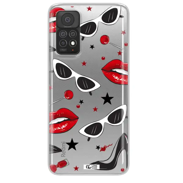 Red Lips Xiaomi Note 11 Pro Clear TPU Case