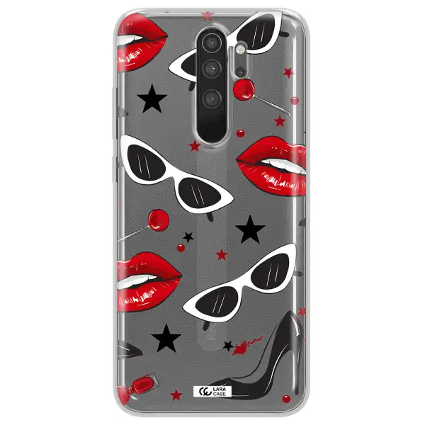 Red Lips Xiaomi Note 8 Pro Clear TPU Case