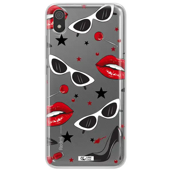 Red Lips Xiaomi Redmi 7A Clear TPU Case