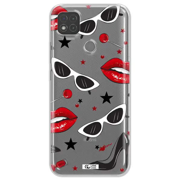 Red Lips Xiaomi Redmi 9C Clear TPU Case