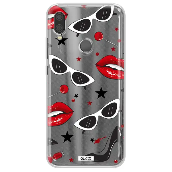 Red Lips Xiaomi Redmi Note 7 Clear TPU Case
