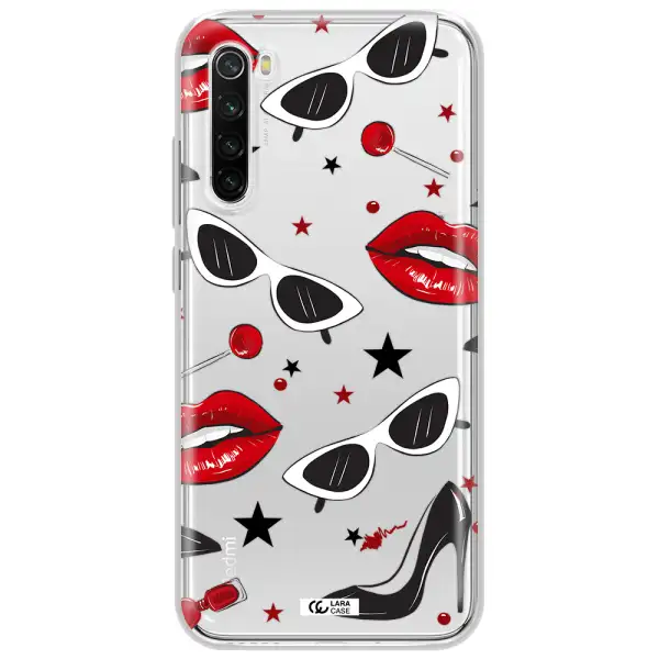 Red Lips Xiaomi Redmi Note 8T Clear Tpu Case