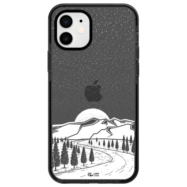 Winter Night Apple iPhone 11 impact Smoke Black Case