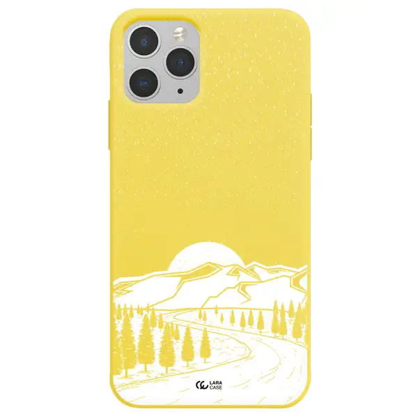 Winter Night Apple iPhone 11 pro max Silicone canary yellow Case