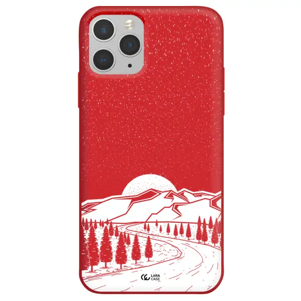 Winter Night Apple iPhone 11 pro Silicone Imperial Red Case