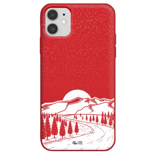 Winter Night Apple iPhone 11 Silicone Imperial Red Case