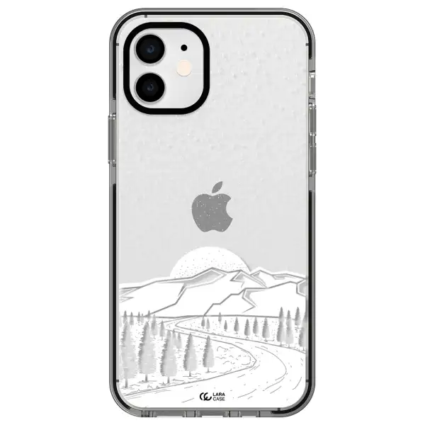 Winter Night Apple iPhone 12 impact black border Case