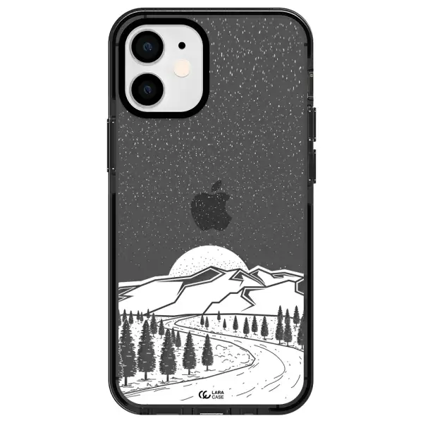 Winter Night Apple iPhone 12 mini impact Smoke Black Case