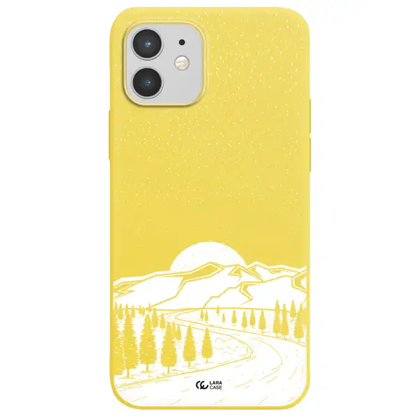 Winter Night Apple iPhone 12 mini Silicone canary yellow Case