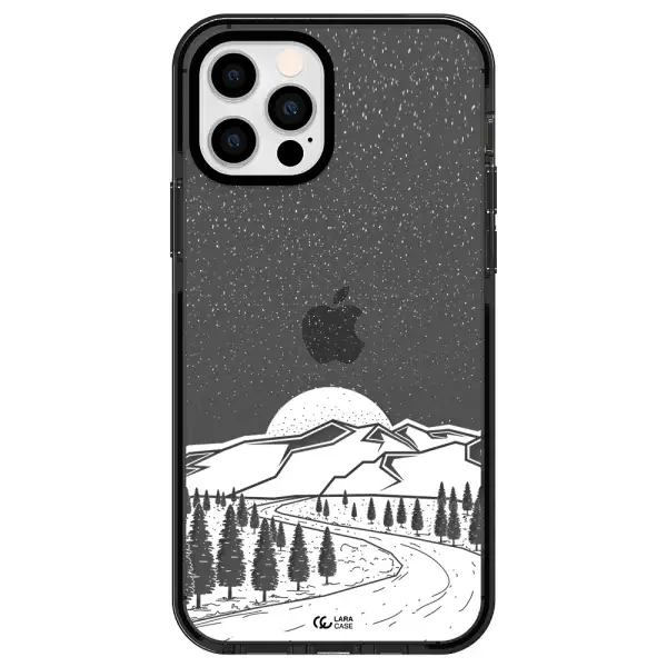 Winter Night Apple iPhone 12 pro impact Smoke Black Case