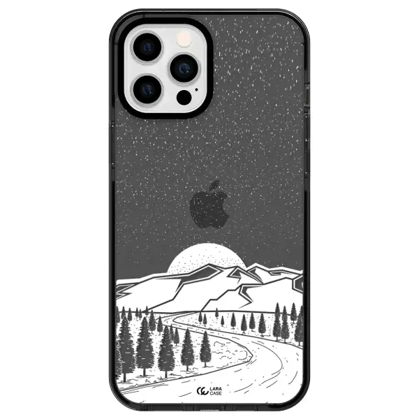 Winter Night Apple iPhone 12 pro max impact Smoke Black Case