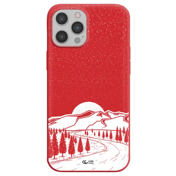 Winter Night Apple iPhone 12 pro max Silicone Imperial Red Case