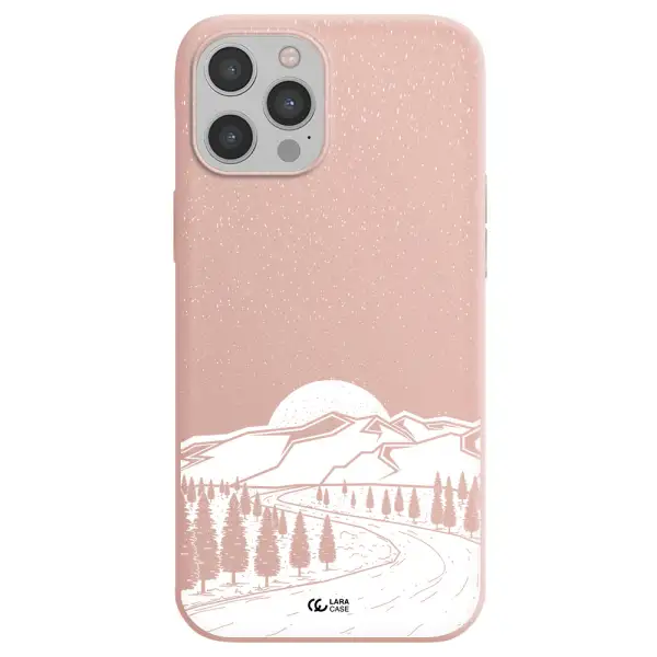 Winter Night Apple iPhone 12 pro max Silicone pastel pink Case