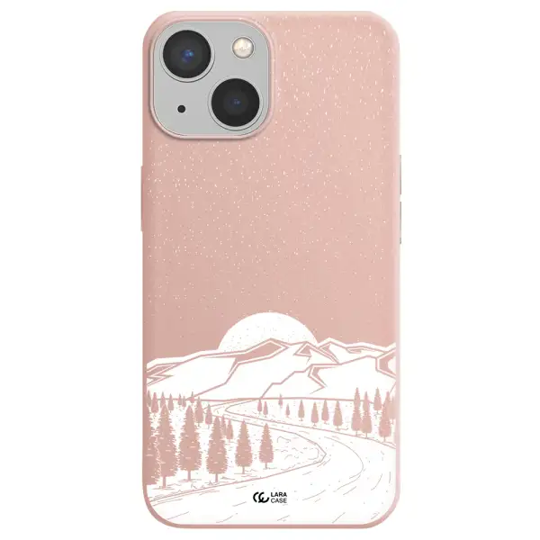Winter Night Apple iPhone 13 mini Silicone pastel pink Case