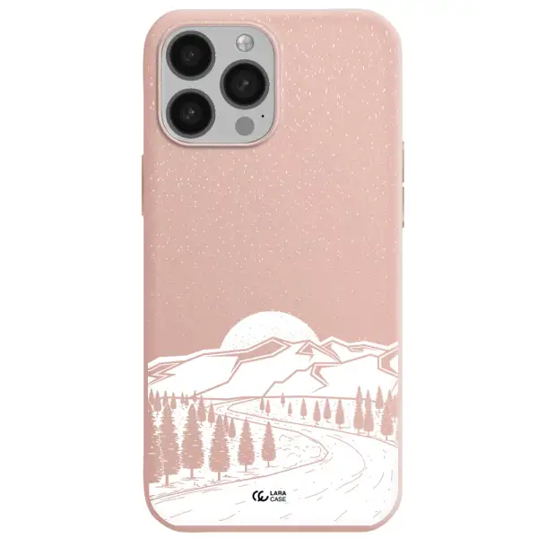 Winter Night Apple iPhone 13 Pro Max Silicone pastel pink Case