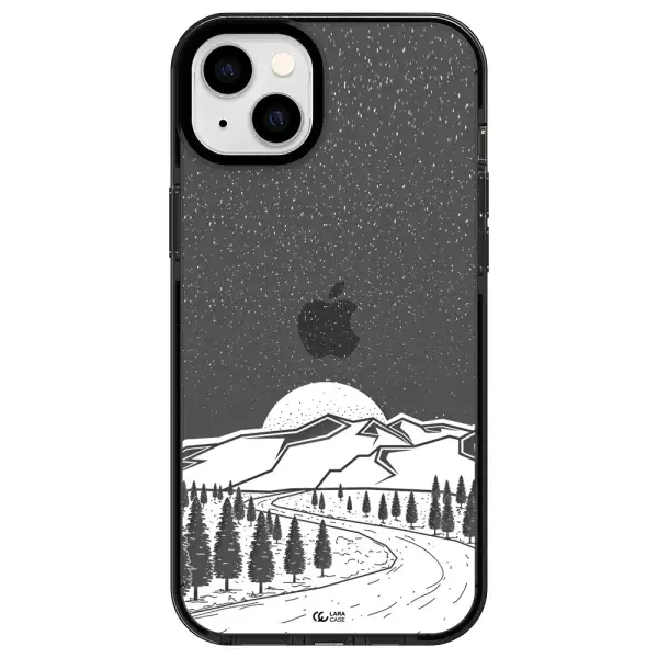 Winter Night Apple iPhone 14 plus impact Smoke Black Case