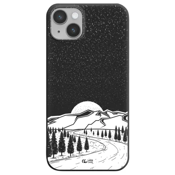 Winter Night Apple iPhone 14 plus Silicone black Case