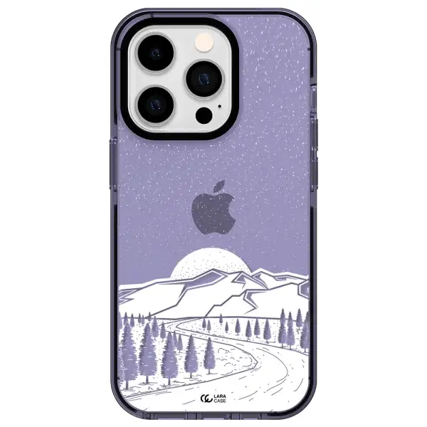 Winter Night Apple iPhone 14 pro impact Lilac Case