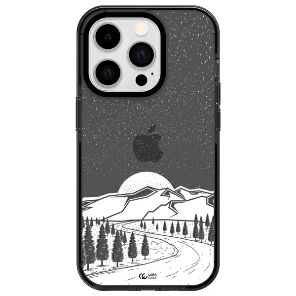 Winter Night Apple iPhone 14 pro impact Smoke Black Case