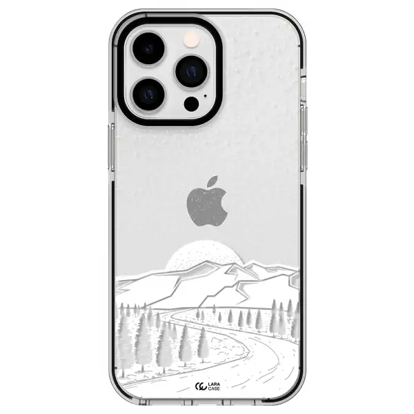 Winter Night Apple iPhone 14 pro max impact black border Case