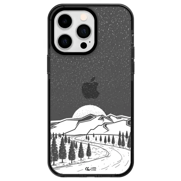 Winter Night Apple iPhone 14 pro max impact Smoke Black Case