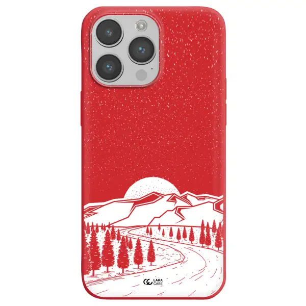 Winter Night Apple iPhone 14 pro max Silicone Imperial Red Case