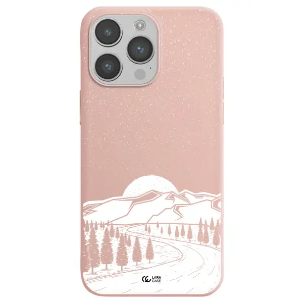 Winter Night Apple iPhone 14 pro max Silicone pastel pink Case