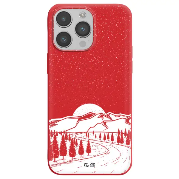 Winter Night Apple iPhone 14 pro Silicone Imperial Red Case