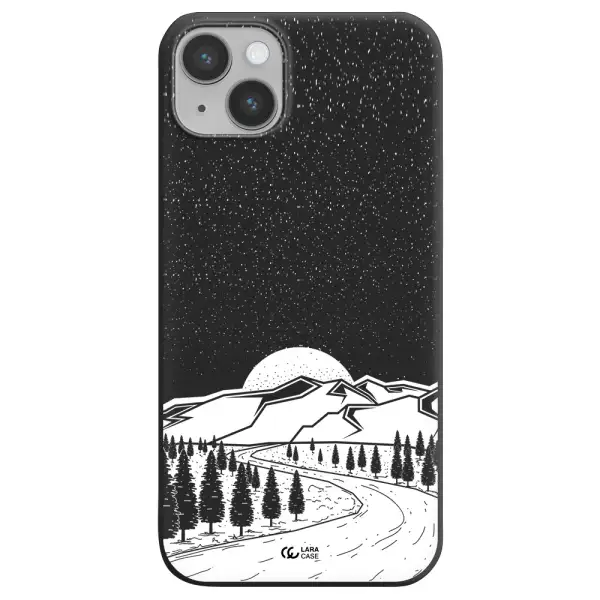 Winter Night Apple iPhone 14 Silicone black Case