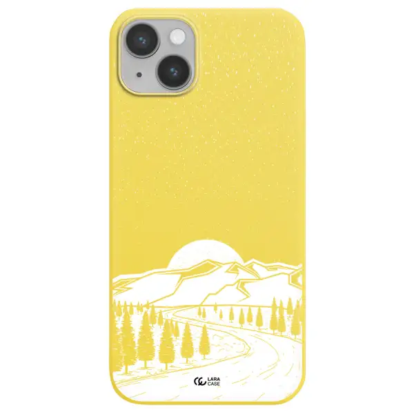 Winter Night Apple iPhone 14 Silicone canary yellow Case