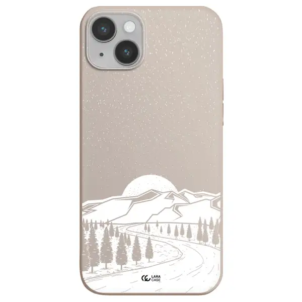 Winter Night Apple iPhone 14 Silicone Stone Case