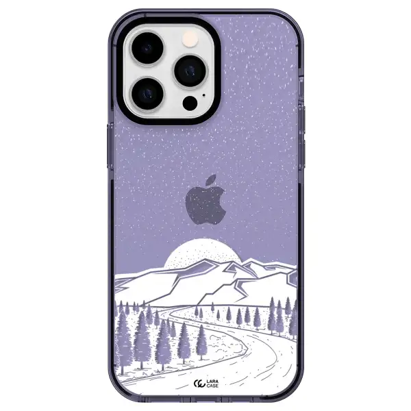 Winter Night Apple iPhone 15 Pro impact Lilac Case