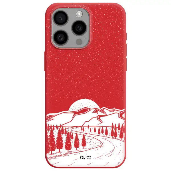 Winter Night Apple Iphone 15 Pro Max Silicone Imperial Red Case