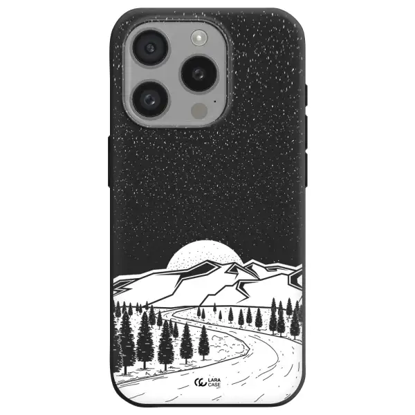 Winter Night Apple Iphone 15 Pro Silicone Black Case