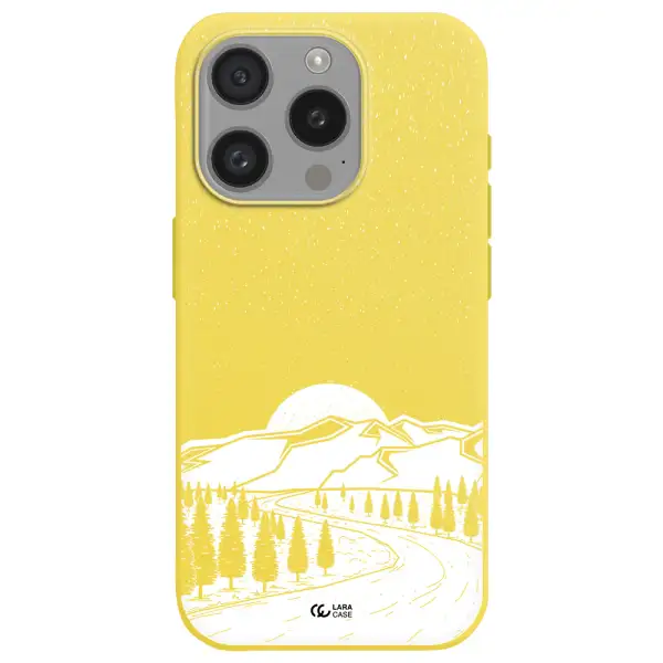 Winter Night Apple Iphone 15 Pro Silicone Canary Yellow Case