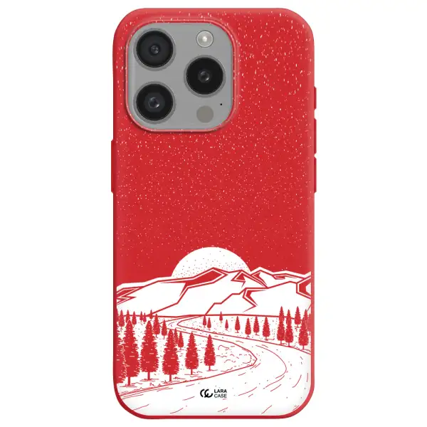 Winter Night Apple Iphone 15 Pro Silicone Imperial Red Case