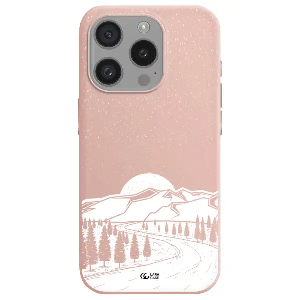 Winter Night Apple Iphone 15 Pro Silicone Pastel Pink Case