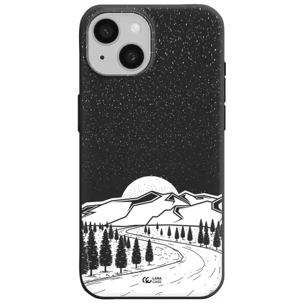 Winter Night Apple iPhone 15 Silicone black Case