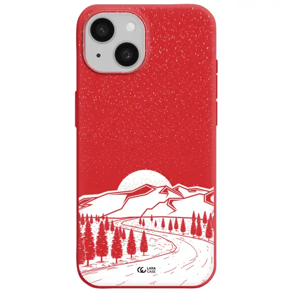 Winter Night Apple Iphone 15 Silicone Imperial Red Case