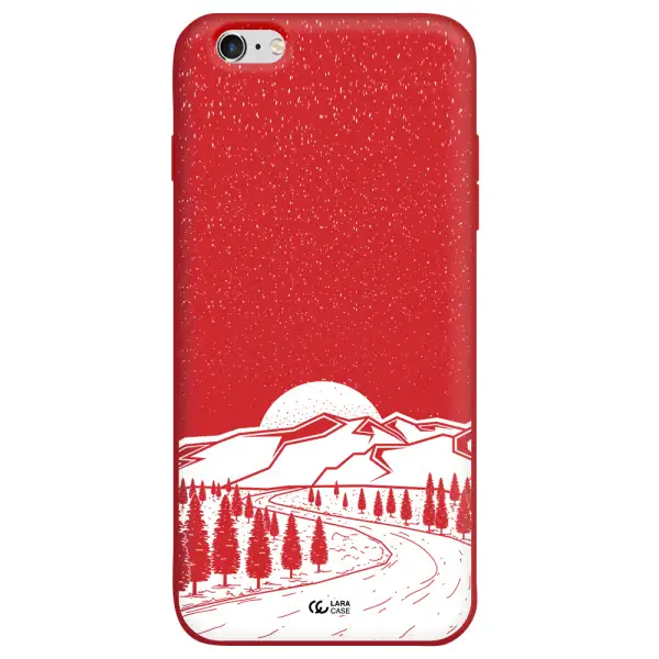 Winter Night Apple iPhone 6 s plus Silicone Imperial Red Case