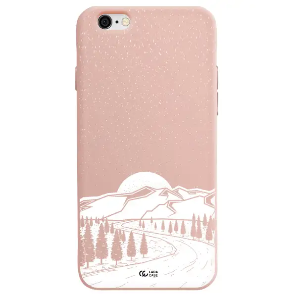 Winter Night Apple iPhone 6 Silicone pastel pink Case