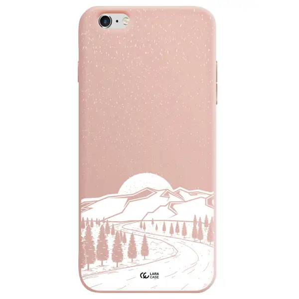Winter Night Apple iPhone 6S Silicone pastel pink Case