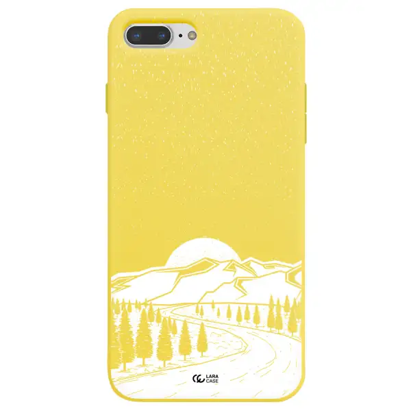 Winter Night Apple iPhone 7 plus Silicone canary yellow Case