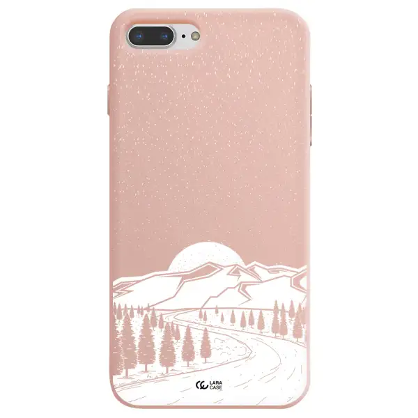 Winter Night Apple iPhone 7 plus Silicone pastel pink Case