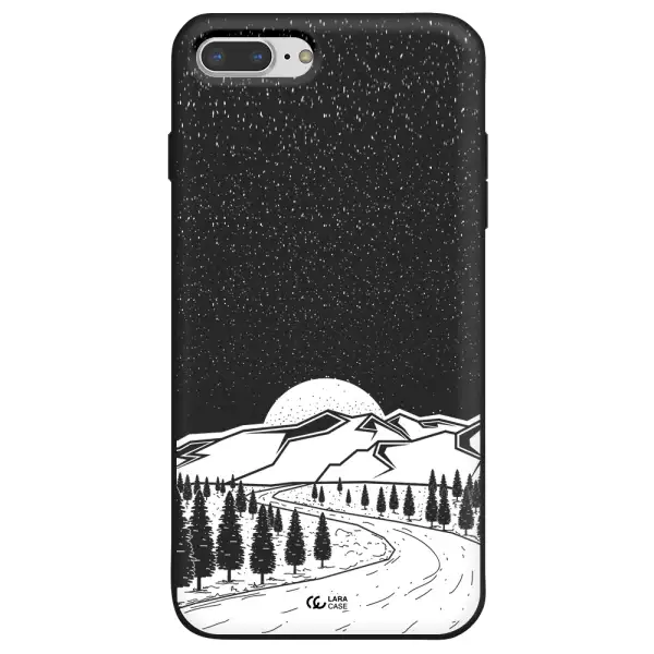 Winter Night Apple iPhone 8 plus Silicone black Case