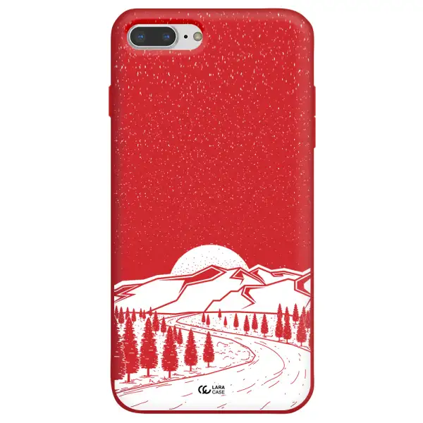 Winter Night Apple iPhone 8 plus Silicone Imperial Red Case